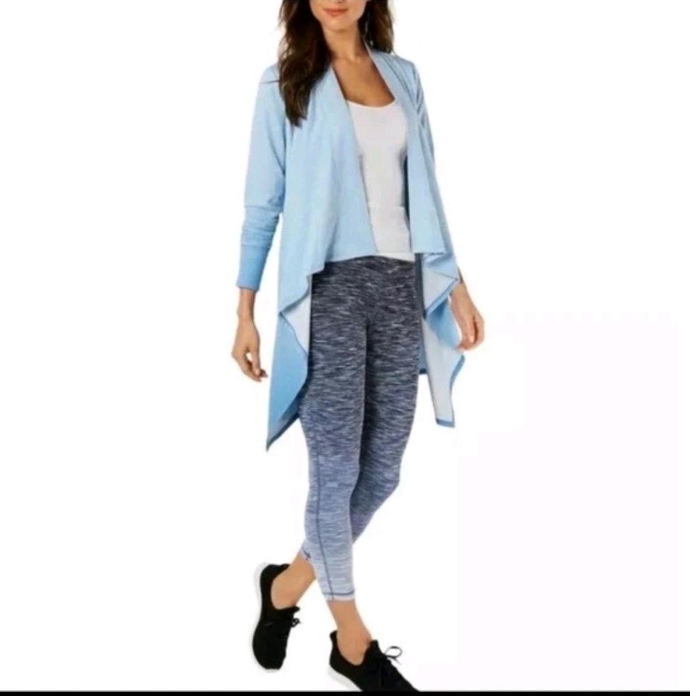 Ideology Sweater Dip-Dye  Cardigan Women Blue Sz S